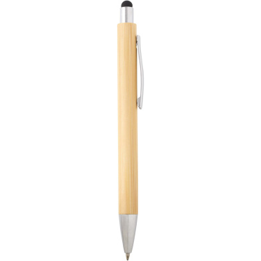 Logo trade promotional products picture of: Oblys bamboo ballpoint pen and mechanical pencil set (black ink)
